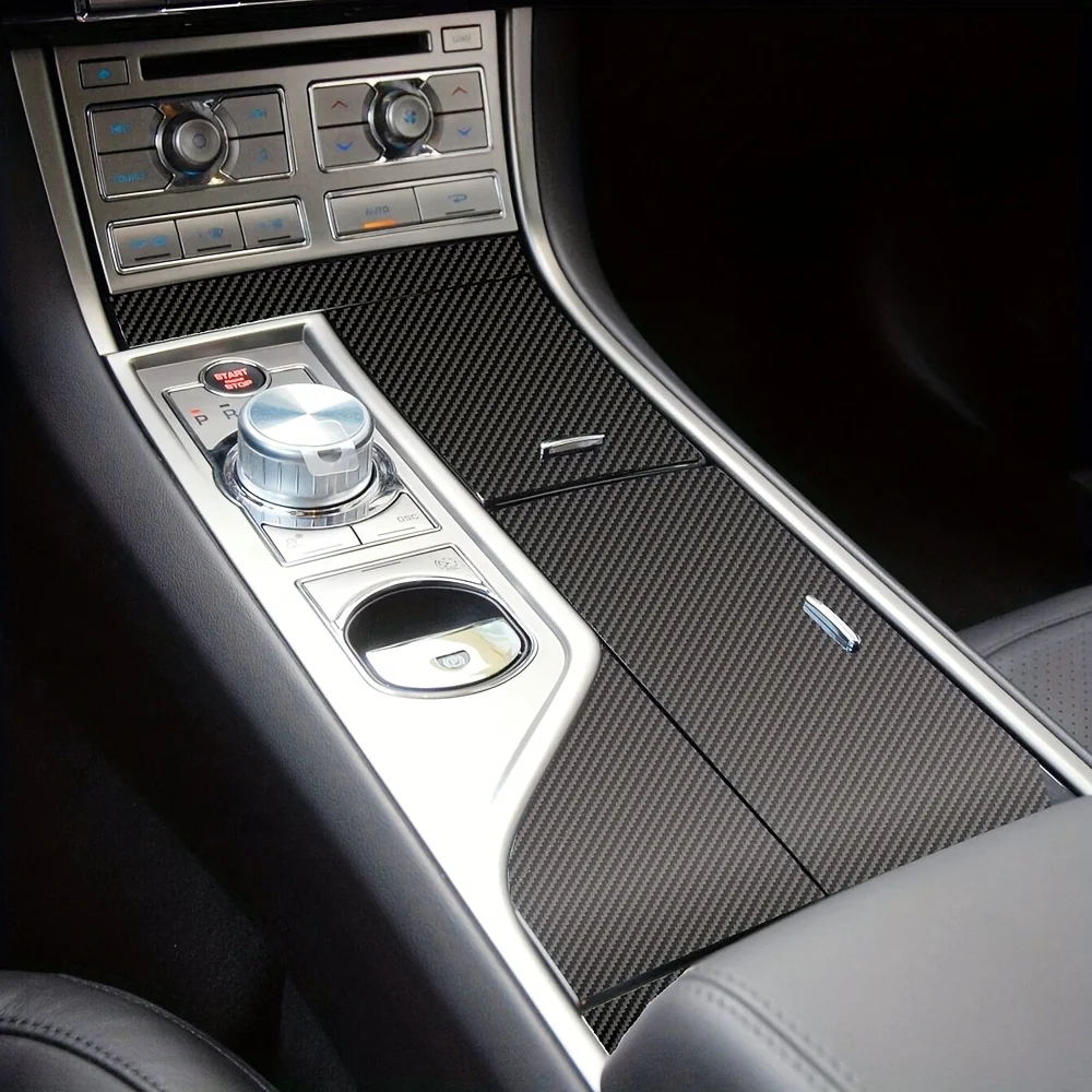 자동차 스타일링 탄소 섬유 자동차 인테리어 센터 콘솔 색상 변경 몰딩 스티커 데칼 For Jaguar XF X250 2008-2015