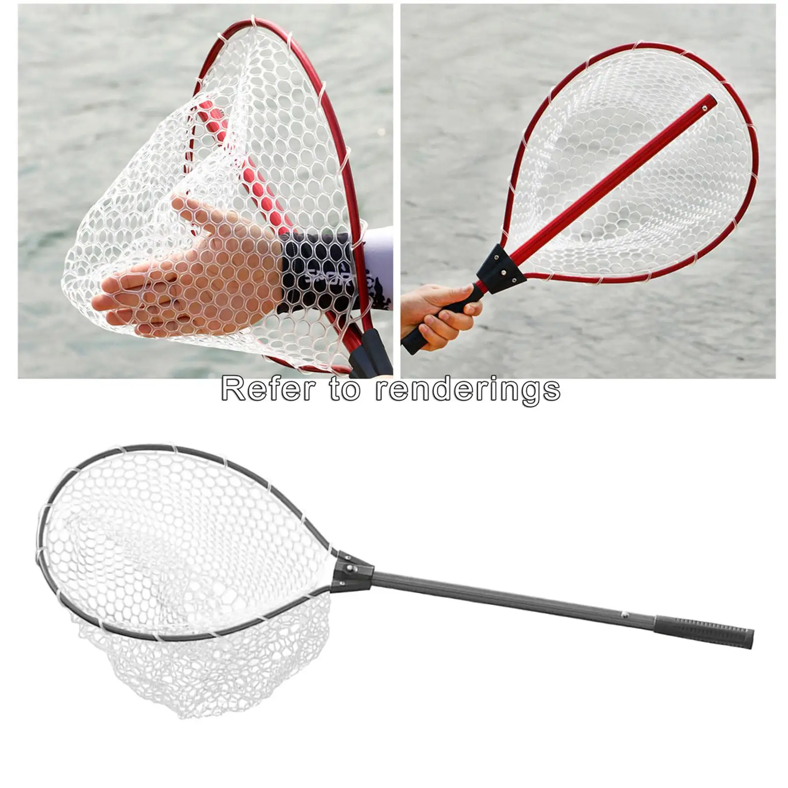 Fly Fishing Landing Net, Clear White Soft Rubber Mesh for Trout Catch and  Release for 32cm Fishing Net