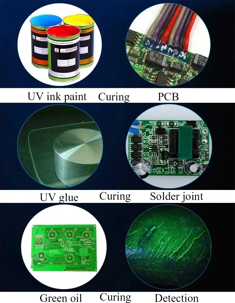 10W 110V-220V LED Ultraviolet UV curing lamp 395nm 365nm 405nm UV Glue Printing Spraying Painting Resin ink Resin DIY curing