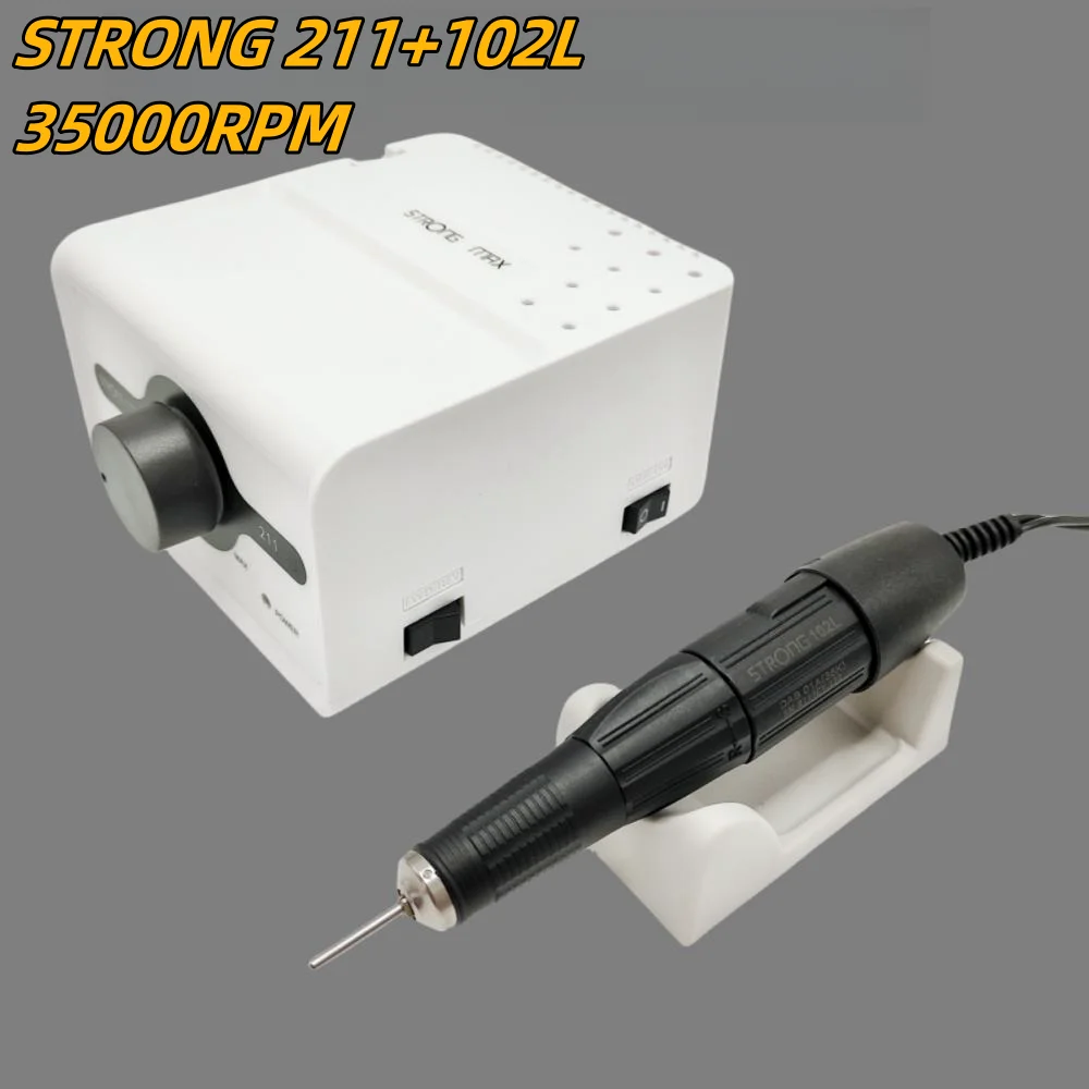 65W Nail Drill Strong 211 Manicure Machine Pedicure Tool 45K STRONG 210 102L 120II H37L1 Marathon Handpiece Nail File Equipment 2