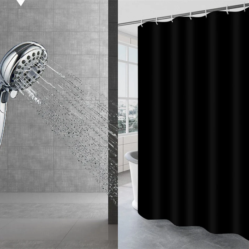 Shower Curtains Thicken Solid Color Waterproof Mildewproof