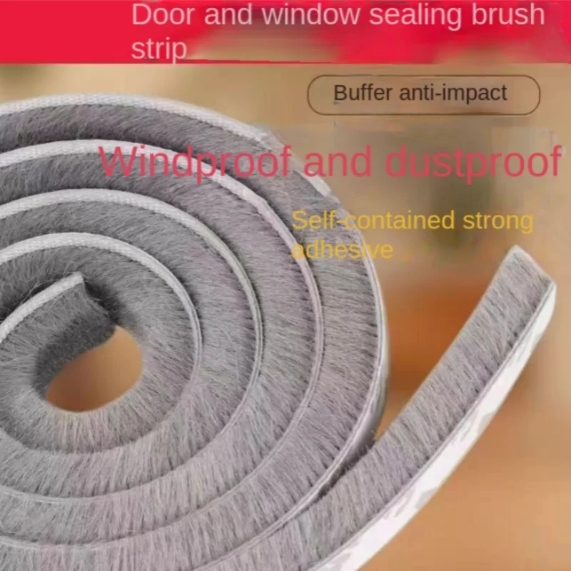 Door Seal Strip 5/10M Home Windproof Tape Sealing Strip Pile Weatherstrip Window Sound Insulation Dust Strip Weather Stripping
