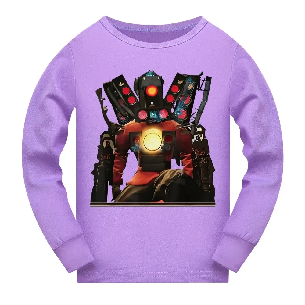 Game Skibidied Toilet T Shirt sets Kids Titan Speakerman TV Camera Man Pyjamas Boys Long Sleeve Sleepwear Baby Girls Pajamas