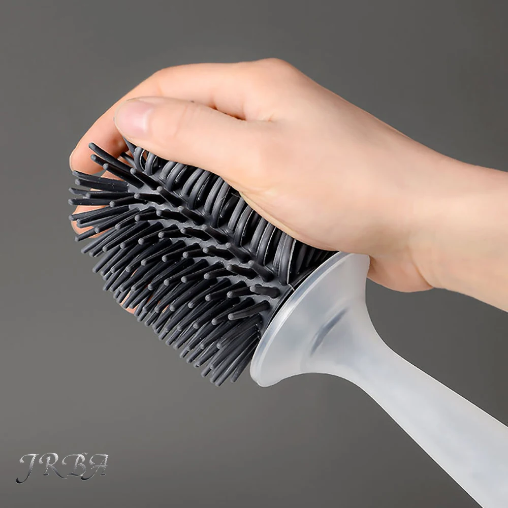 Detergent Refillable Toilet Brush Set Wall-Mounted with Holder plastics TPR Brush for Corner Cleaning Tools Bathroom Accessories 5