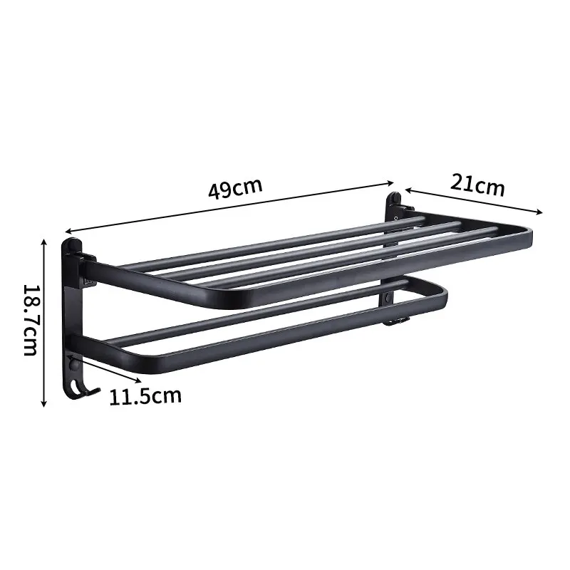 wall mount aluminum towel rack 50cm