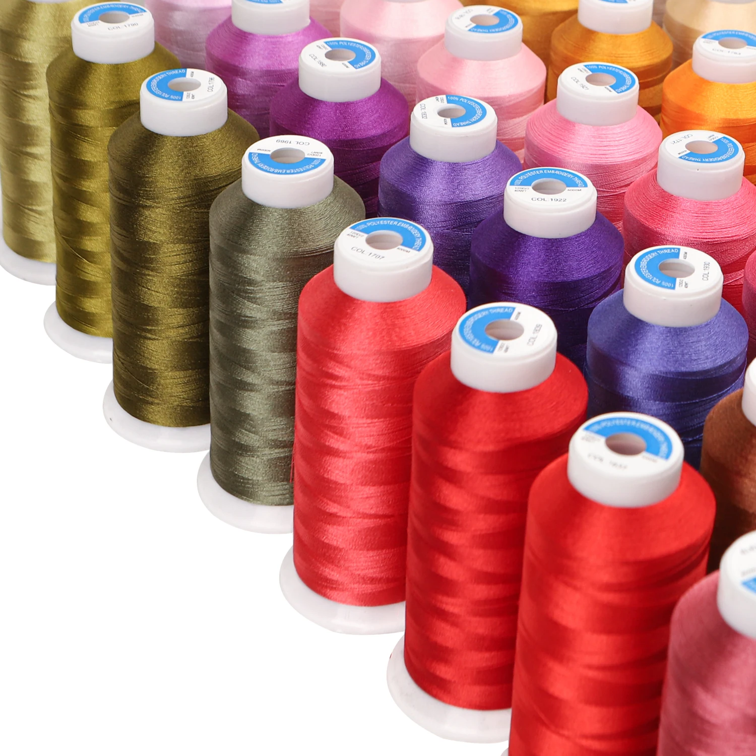Description Picture 6 of item80 Colors 120D/2 High Tenacity Big Roll 4000m Colors Polyester Embroidery Thread for Brother Babylock Janome Singer Big Machine