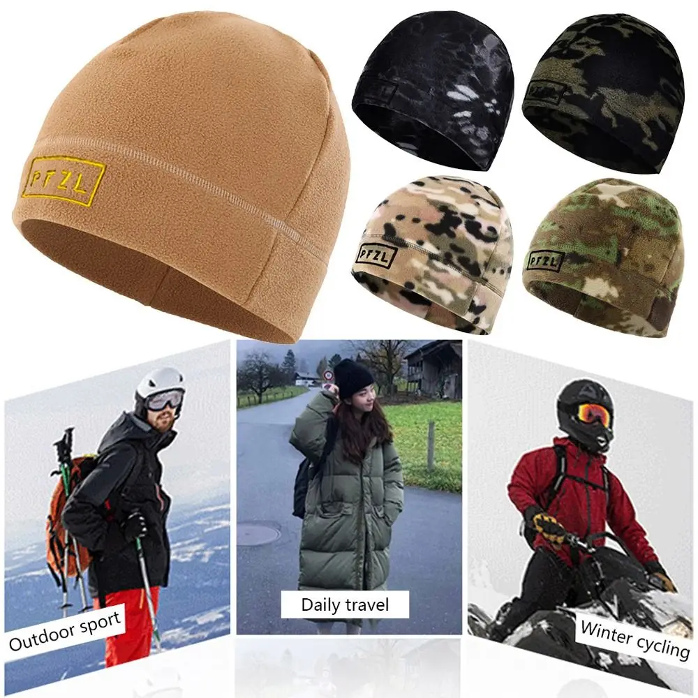Outdoor Hunting Windproof Men Women Cuffed Beanies Bonnet Skullcap Military Tactical Cap Fleece Hats Hiking Caps