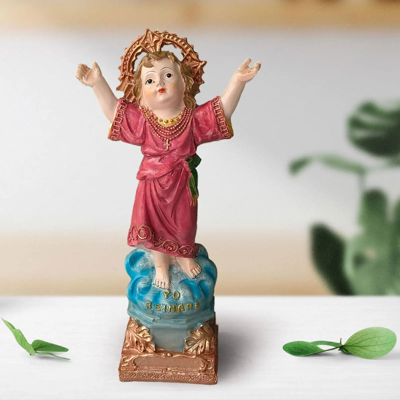 Divino Nino Estatua Jesus Figures Decorative Collections Painted Catholic Statue Cabinet Livingroom Church Home Fireplace