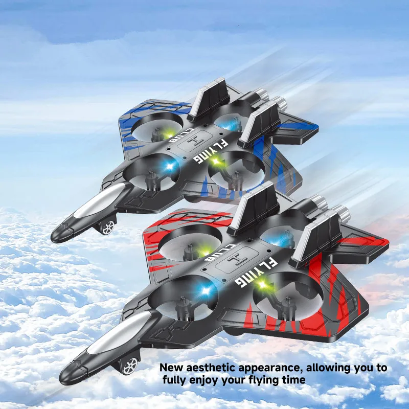 CZ01 Glider Flying Helicopter RC Hobby Jet Plane 2.4G Stunt Remote Control Foam Fighter Airplane Toy Drone With Light