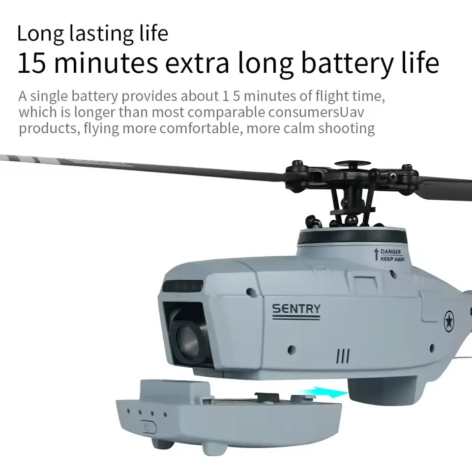 Grey RC Helicopter with 6 Axis Gyro Stabilizer for Adult