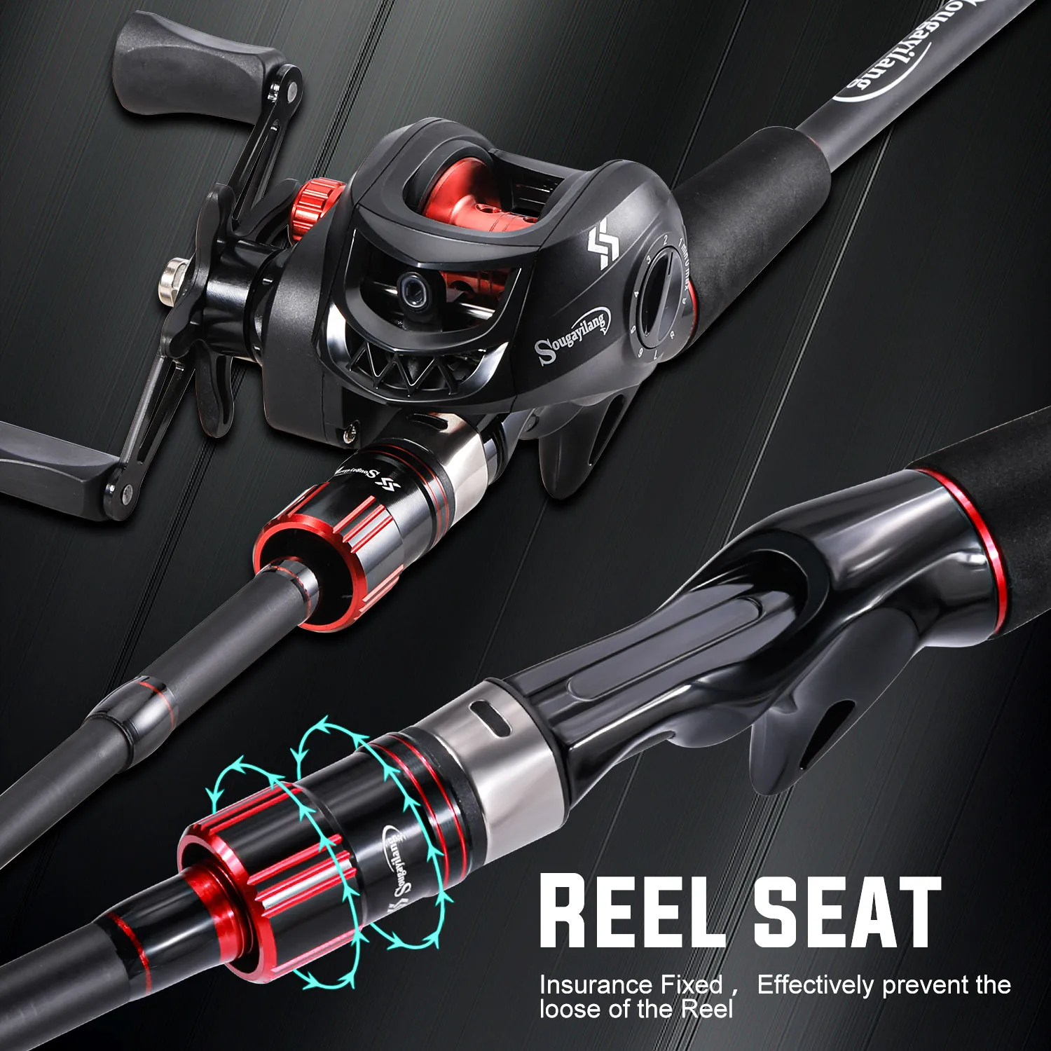 Sougayilang Fishing Rod Reel Combo 1.8~2.1m Carbon Fiber Casting Rod and  7.2:1 Gear Ratio Baitcasting Ree Max Drag 10kg for Bass Blue 1.8m and Left  Hand