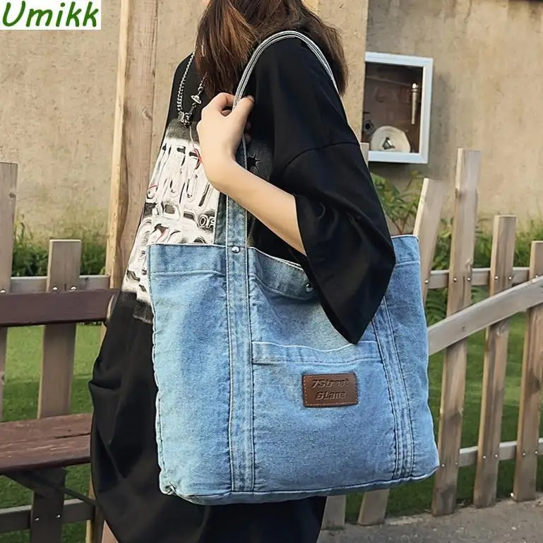 Women's Slouchy Nylon Tote Bag - Multiple Pockets, Adjustable Strap, Crossbody Shoulder Hobo Purse - View #10
