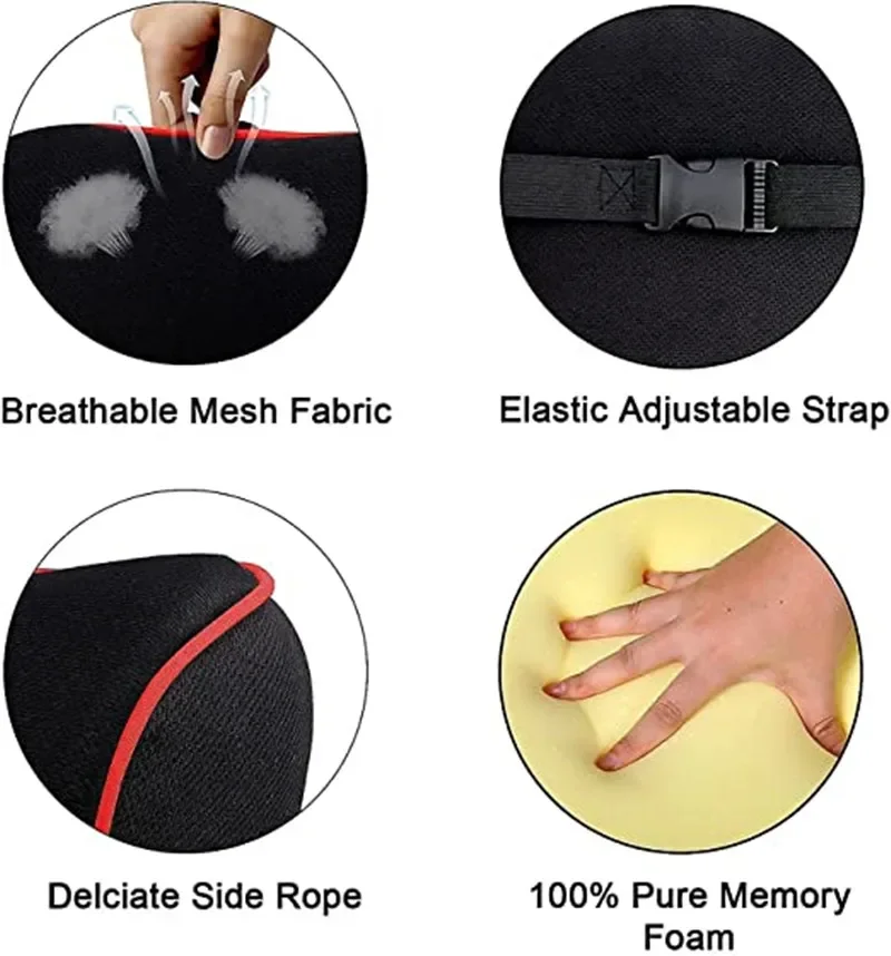 Car Headrest Neck Pillow Auto Car Neck Cushion Memory Foam Breathable Head Support Neck Rest Protector Automobiles Interior — view 5