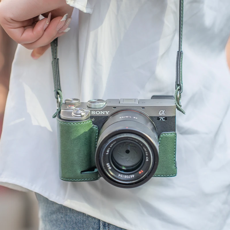 Per Sony A7C Custodia Protettiva A7C2 Custodia Per Fotocamera Base A7Cr Custodia In Pelle Pu Fatta A Mano