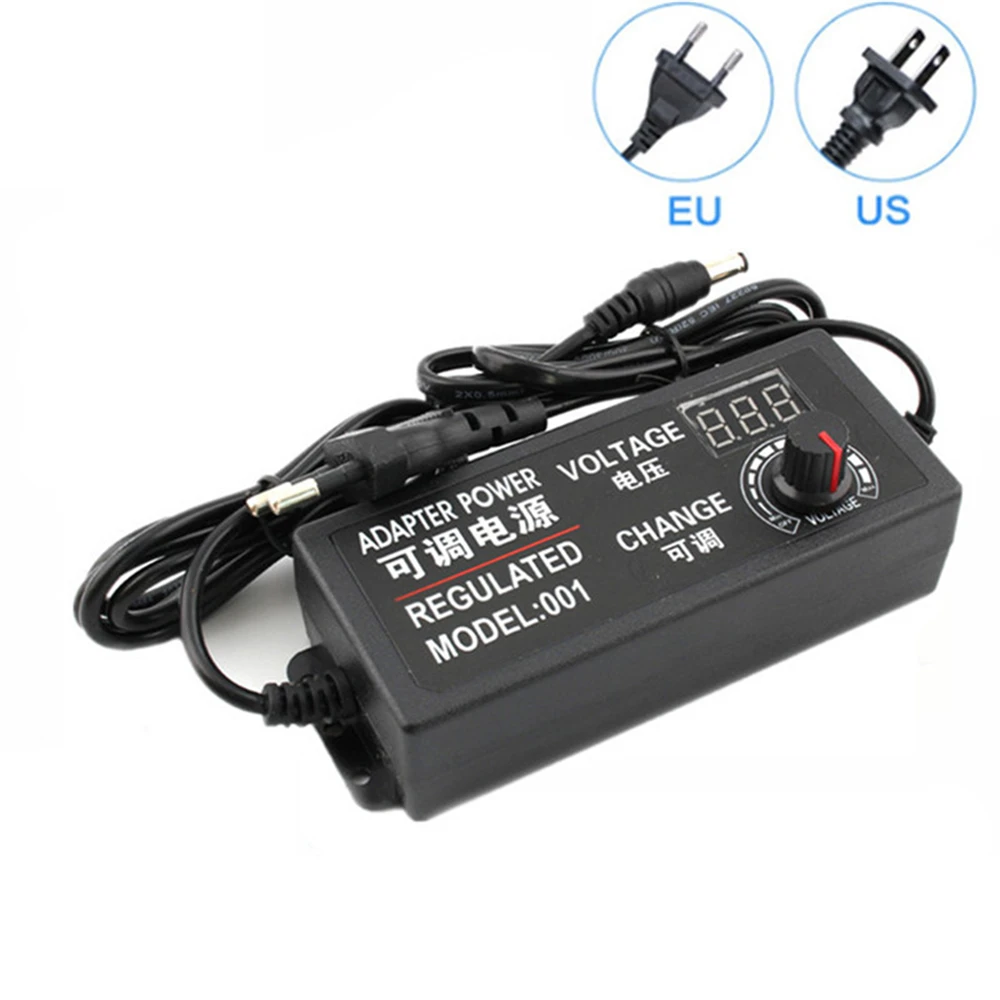 

Adjustable AC to DC Power Supply Adapter 3V 5V 6V 9V 12V 15V 18V 24V 3A 5A 72W 60W Universal 220V to 12 V Adapter