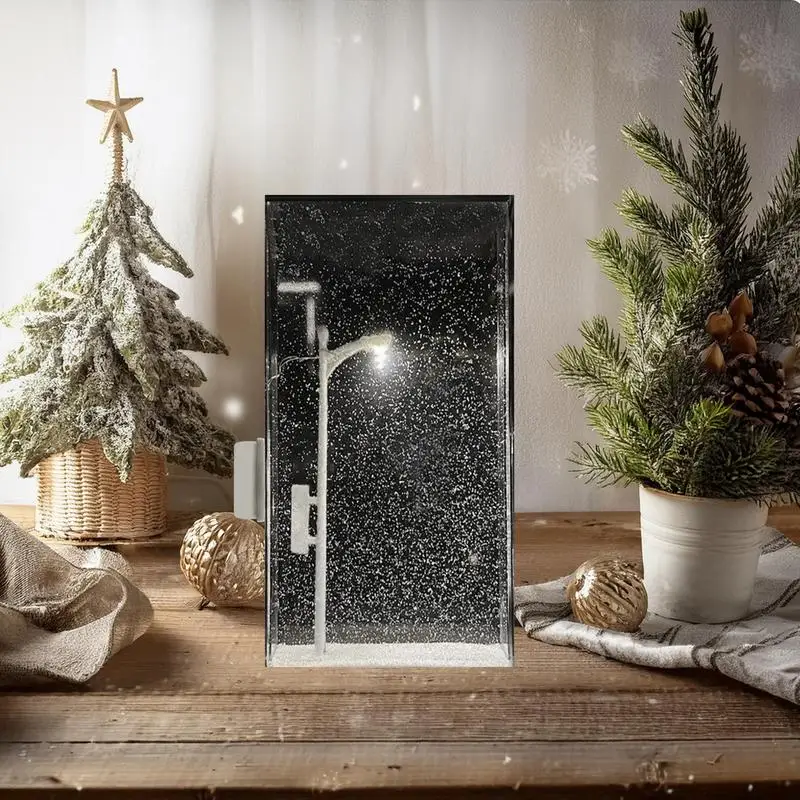 Snowy Night Street Lamps Handmade Snow Night Light Material Kit Street Lamps Light-Up Kit Christmas Lights Christmas