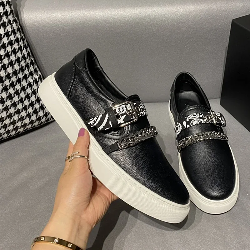 

Fashionable soft cowhide casual men's Lefu shoes with flat soles genuine leather shoes