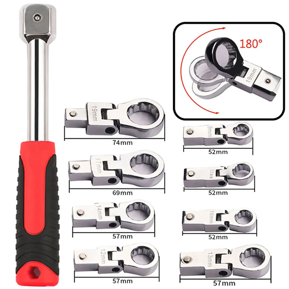 Portable Ratchet Wrench 72 Gear Shaking Head Interchangeable