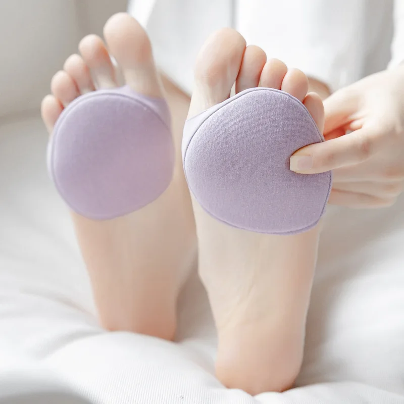 Five Toes Forefoot Pads for Women High Heels Half Insoles Foot Pain Care Summer Thin Breathable Ice Silk Invisible Socks Inserts