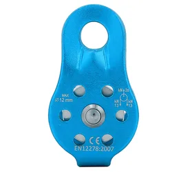 Heavy Duty Aluminum Climbing Pulley Set for Hauling and Transportation (Blue)