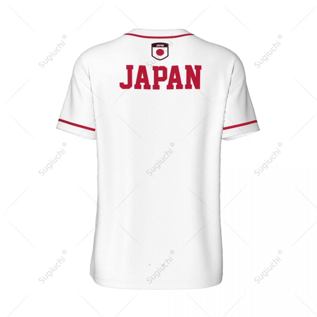 3D Printed Japan Flag Men Baseball Mesh Sports T-shirt Tees Name Nunber