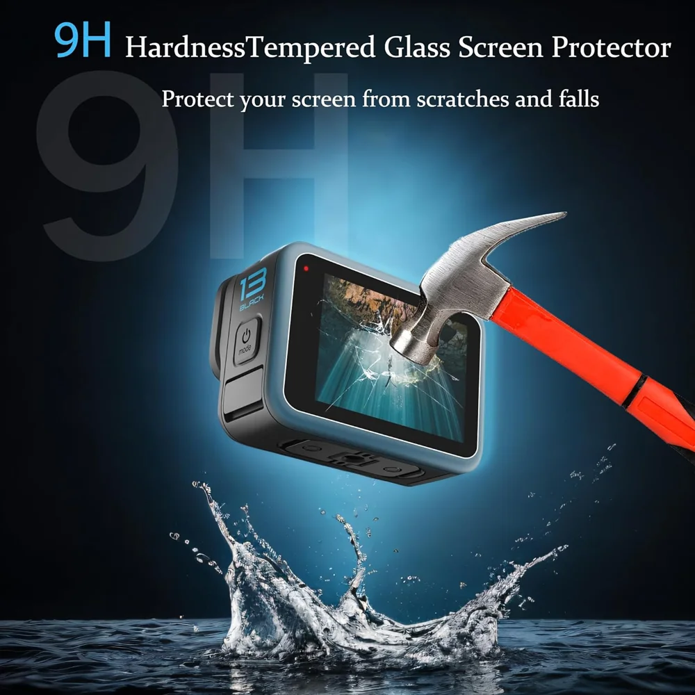 Hero 13 Screen Protector Ultra Clear Tempered Glass Silicone Lens Protective Cover for GoPro Hero 13 Black Action Camera