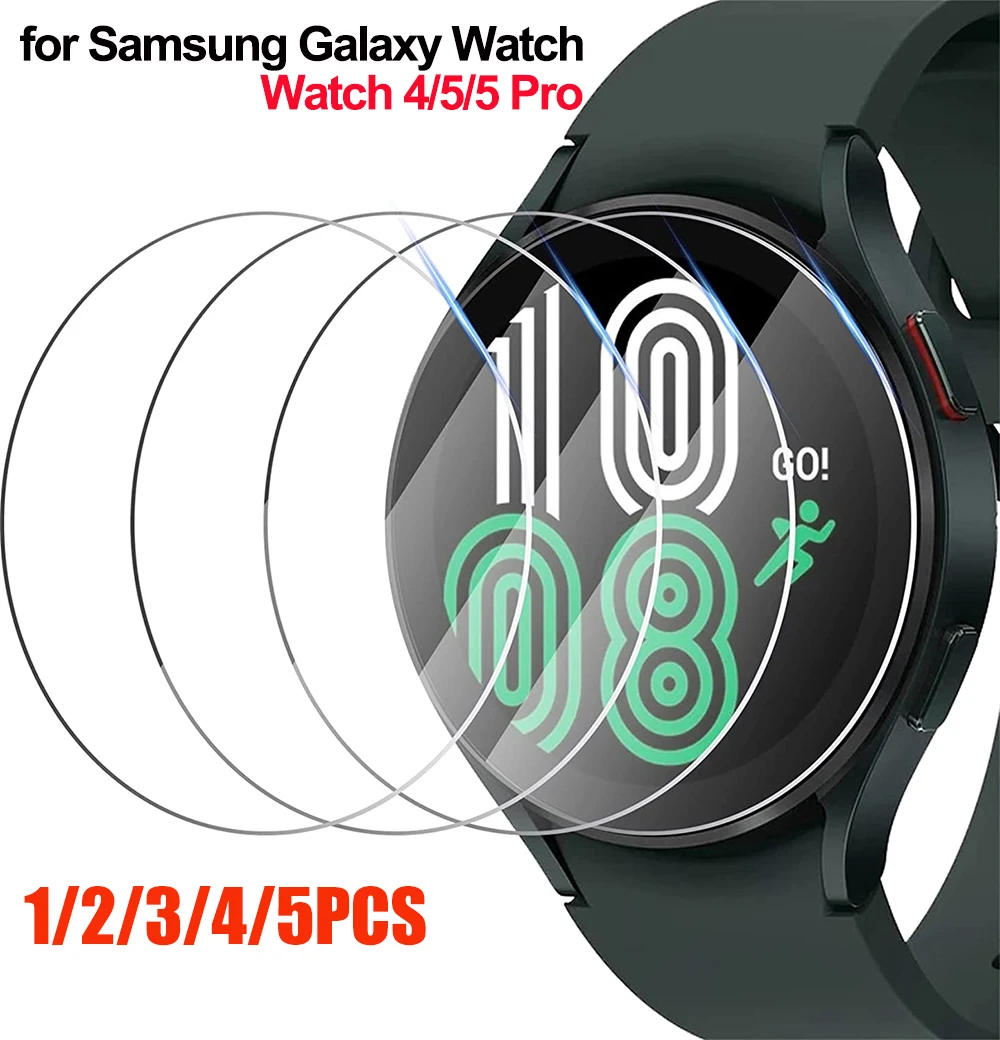 Пленка из закаленного стекла для часов Samsung Galaxy Watch 5 Pro, защитная пленка на весь экран 45 мм против царапин для часов 4, 5, 40 мм, 44 мм, 1/2/3/4/5 шт. изогнутая защитная пленка 20d для смарт часов samsung galaxy watch 5 pro 5 4 40 44 мм защита экрана для смарт часов samsung watch 4 без стекла