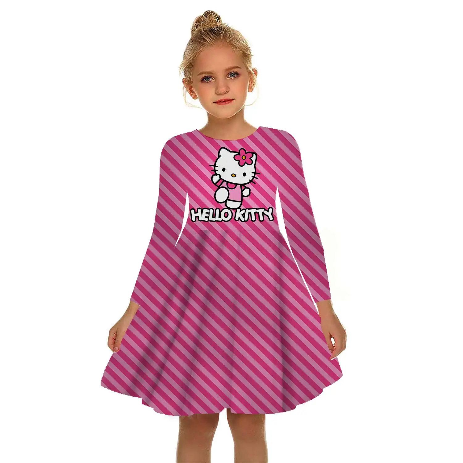 baby girl skirt clothes 2022 New Summer Baby Girl Birthday Dress Hello Kitty3d Printed Children's Clothing Princess Party Role Play Children's Clothing cute baby dresses Dresses