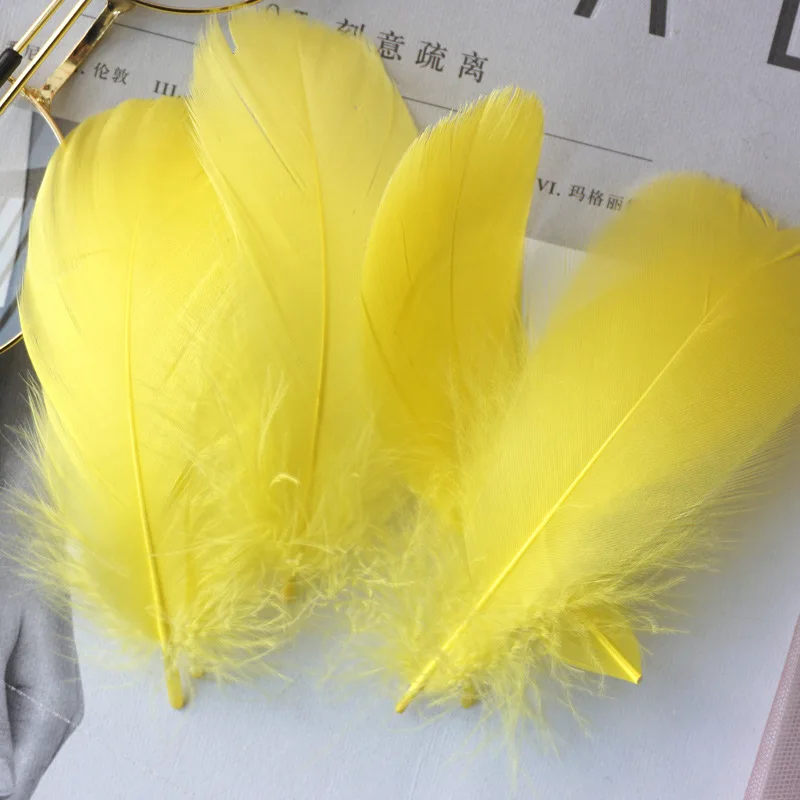 Natural Goose and Swan Feathers for Home Decor and Crafts - 100 Pieces
