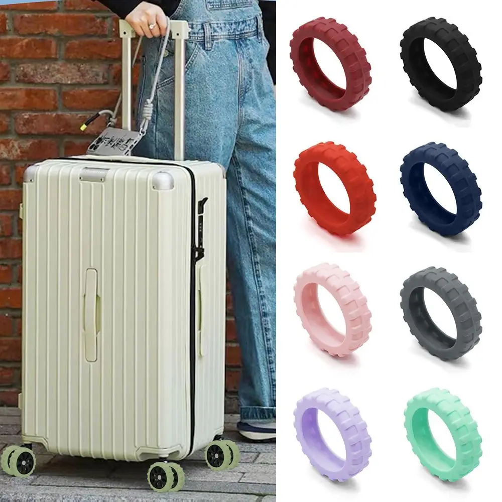 8-Piece Silent Travel Luggage Caster & Protection Cover Set