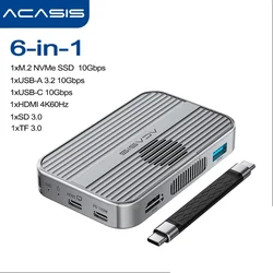 Acasis Magnetic SSD Enclosure with Cooling Fan and 4K HDMI Docking Station (M.2 NVMe SSD Case)