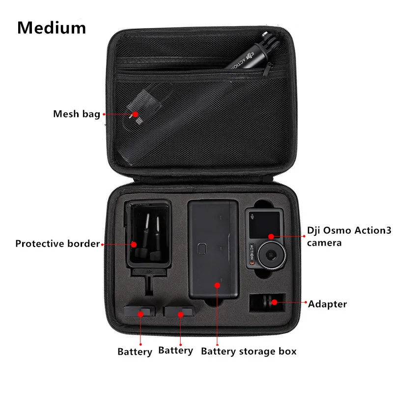 Portable Carrying Storage Bag Shockproof Waterproof Protective Case Shoulder Bags For DJI Osmo Action 3 Camera Accessories