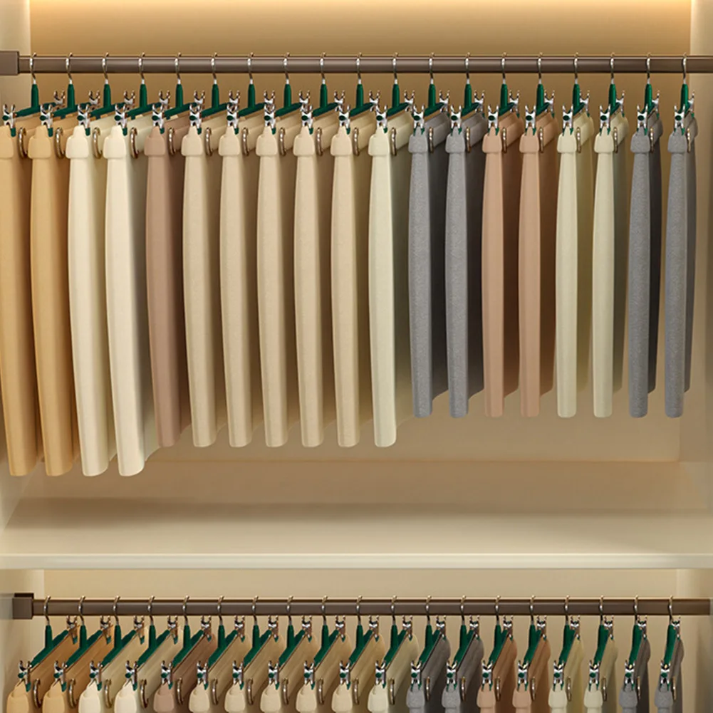 10PCS Adjustable Clothes Hanger Non Slip Pant Hangers Heavy Duty Saving Space Stainless Steels for Hanging Trousers/Socks/Skirts 2