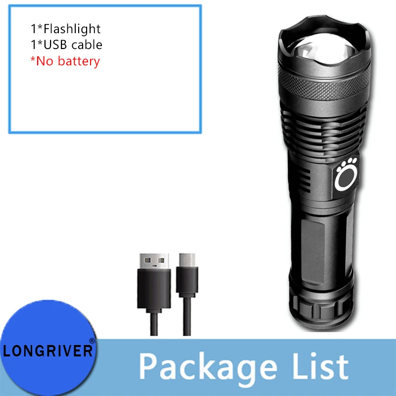 best pocket torch 2022 New Multifunctional USB Rechargeable LED Flashlight Super Bright Light 5 Modes Zoom Shockproof Flashlight Built-in Battery pen flashlights Flashlights