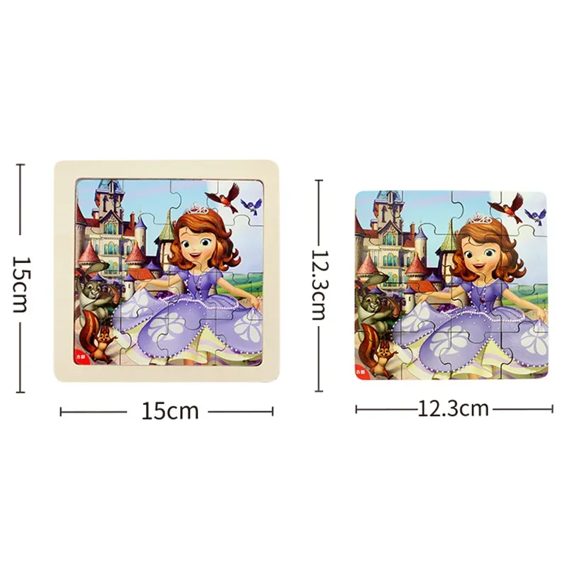 Disney Princess elsa anna Frozen Mickey Wooden Box Puzzle Early Education sofia Puzzle Toys Children gift