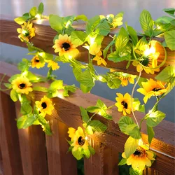 Enchanting Ivy Fairy LED String Lights - Indoor Decorative Garland with Battery Operation - 5M 50LEDs (6 - Sun flower)