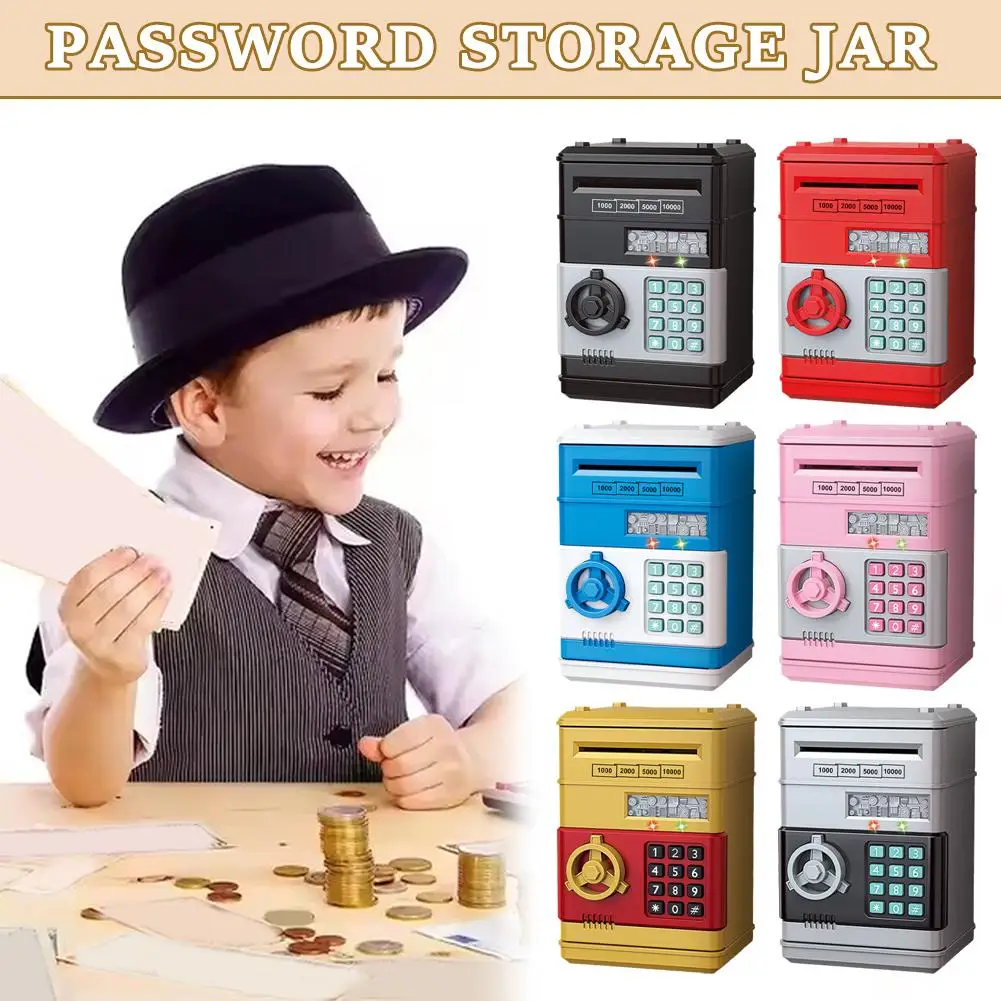 Children's mini piggy bank, multifunctional password box with storage and retrieval, creative New Year red envelope piggy bank