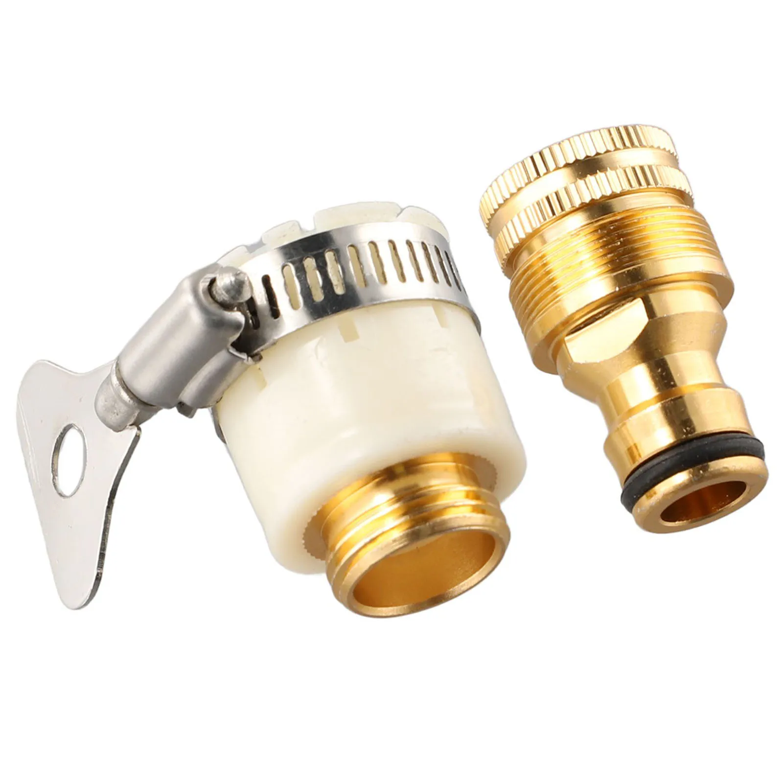 

High Quality Aluminium Alloy Copper Plating Tap Connector for Garden Water Hose Pipe Fitting 15 23mm Mixer Tap Connectors