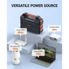 Portable Power Station with Hidden Folding Solar Panel, Self-charge & Pass-through Charging, 284Wh Battery Backup, AC 300W 5
