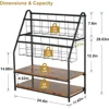 Magazine Holder Floor,2-Tier Metal Magazine Racks, Newspaper Display Stand with Board Shelves for Books and Brochure in Home 5