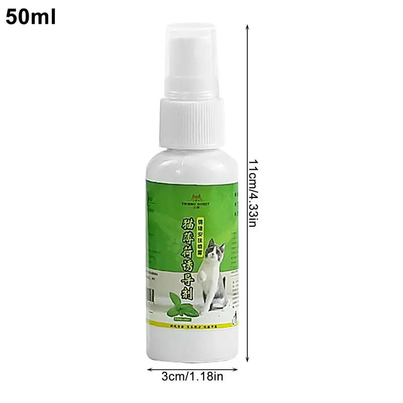 Cat Catnip Spray 50ml Healthy Ingredients Catnip Spray for Kittens Cats Attractant Easy To Use Safe for Pets Gifts Pets