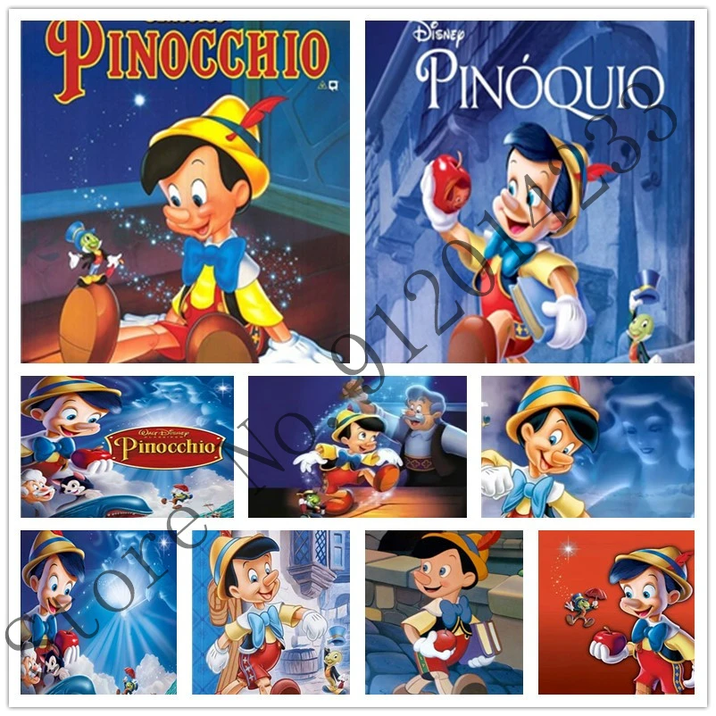 Disney 5D Pittura Diamante Fai Da Te Pinocchio Cartone Animato Film Punto Croce Pieno Aneto Strass Ricamo Mosaico Decorazione Della Casa