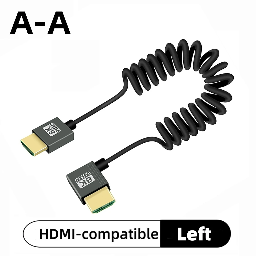 Ultra High-Speed Coiled 8K HDMI Cable with eARC and HDR Support for Cameras, Monitors, and Gaming​​