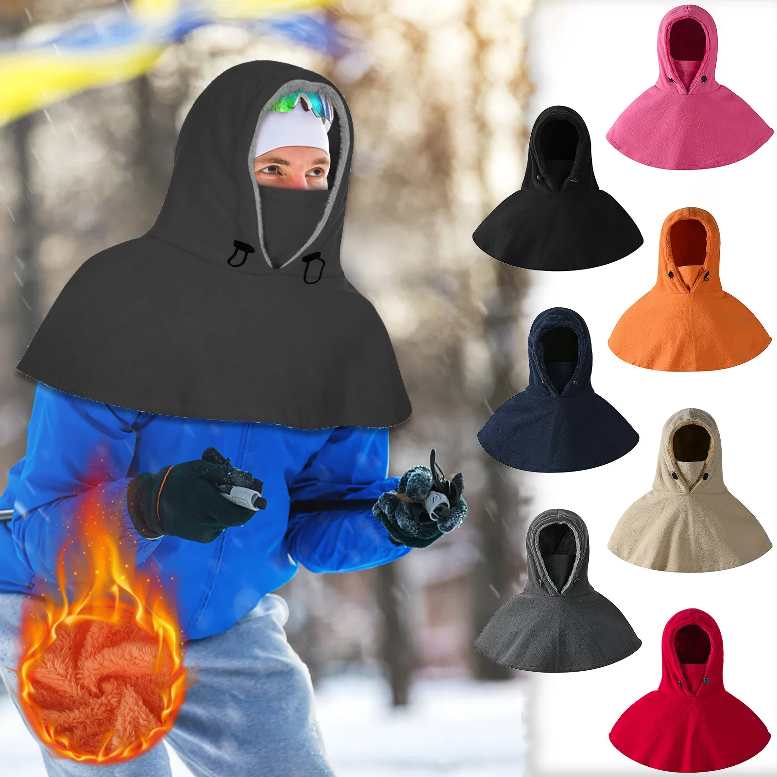 

Riding Cap Ski Cap Winter Windproof Cap Outdoor Sports Bib Cold Thickening Down Ski Warm Cap Cycling And Skiing Warm Facemask