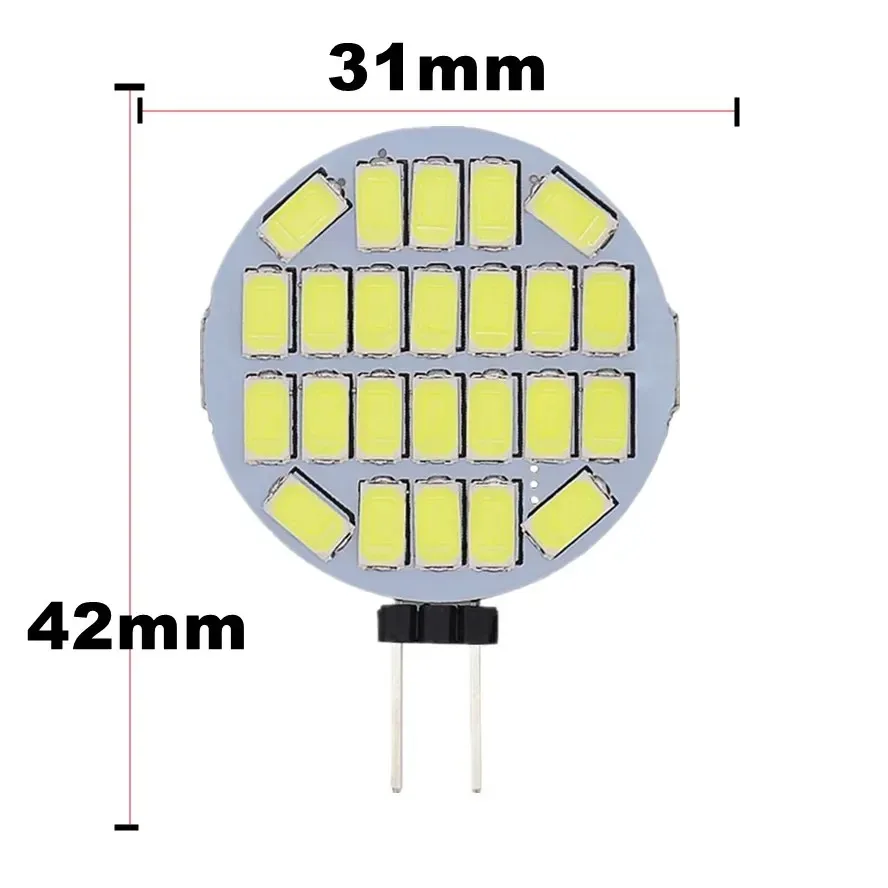 HZZKZZ 12V 24V AC 3W G4 LED 램프 RV 조명은 25W 할로겐 전구를 대체합니다. 350LM 24leds 5730smd 깜박임 없음 범위 후드 보트 라이트