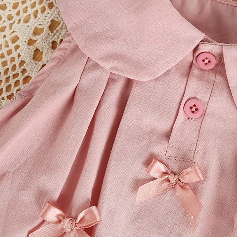 Summer Baby Girls Bodysuit One Piece Peter Pan Collar Infant Outfit