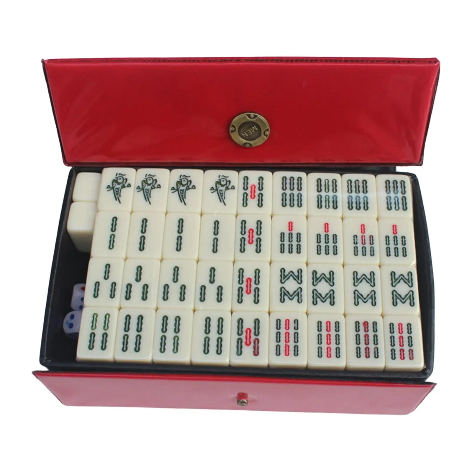Compact Chinese Mahjong Set - Travel-Friendly Game with Stylish Carrying Case