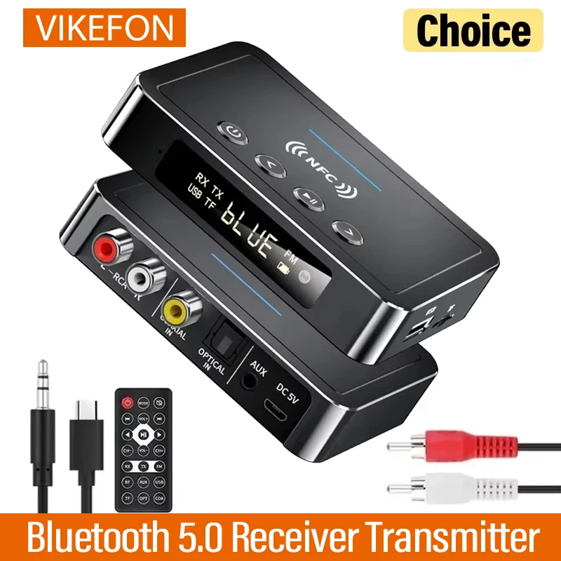 Wireless Audio Adapter Bluetooth 5.0 Receiver Transmitter FM Stereo AUX 3.5mm Jack RCA Optical Handsfree Call NFC TV Car Speaker bluetooth adapter
