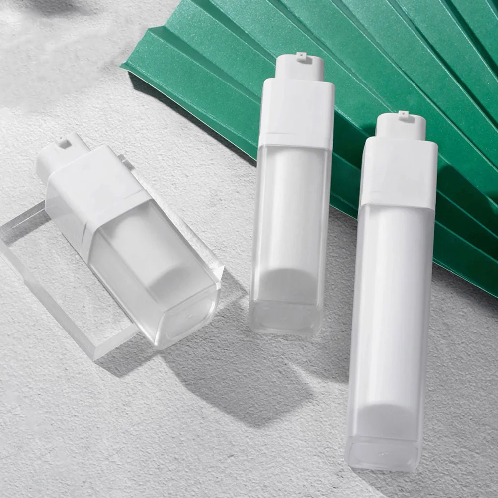 3Pcs/4pcs 15ml/30ml/50ml Cosmetic Jar Pump Bottle Refillable Empty Travel Lotion Pump Containers Cream Vacuum Press Pump Bottles