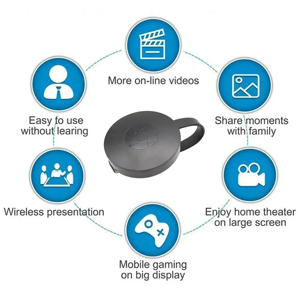 Wifi Miracast Dongle Wireless Video Adapter 1080P G2 For MiraScreen Display Anycast Wifi HDMI-compatible Miracast Dongle Compatible For TV Android Ios Mirror Screen